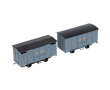 Set de 2 wagons couverts CFD, gris foncé, toits noirs-2