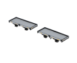 Set de 2 wagons plats CFD, gris clair, ferrures noires-1