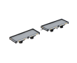 Set de 2 wagons plats CFD, gris clair, ferrures noires-2