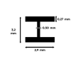 Profilé polystyrène en "H" - 3.2x355 mm - EVG 284-1