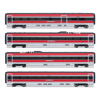 Coffret de 4 voitures intermédiaires du train « Frecciarossa 1000 », publicité « Le plaisir d'un voyage nouveau », ép. VI, FS Trenitalia