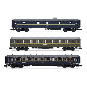 Coffret de 3 voitures "Sud-Express", set 1/2 (DD3 + AA 5000 vert avec soufflets + WL), ép. III-IV, CIWL