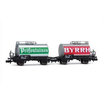 Coffret de 2 wagons citernes à 2 essieux, livrée « BYRRH », ép. IV, SNCF