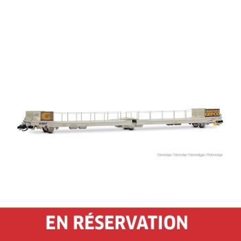 Wagon porte-autos pour fourgonnettes et petits camions, type Ladks, livrée grise avec plaque d'identification « GEFCO », ép. IV , SNCF, ech. TT