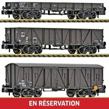 Coffret de 3 wagons de marchandises, ép. III, SNCF, éch. N