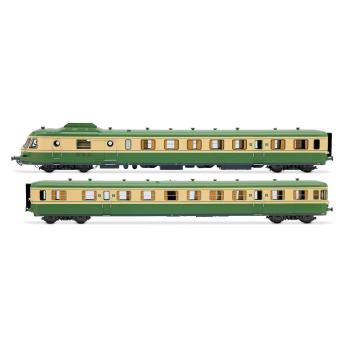 Autorail diesel RGP I avec remorque, livrée vert/crème, ép. IV, SNCF avec décodeur sonore
