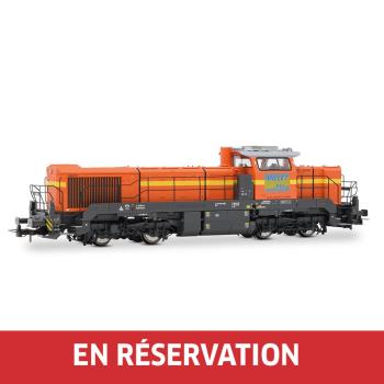 Locomotive diesel-électrique type Vossloh DE 18, livrée orange/grise, ép. VI, Millet Rail