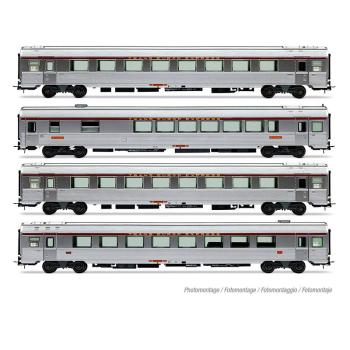 Coffret de 4 voitures Mistral 69, TEE « Jules Verne », set 1/2, ép. IV, SNCF