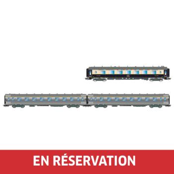 Coffret de 3 voitures « Sud Express », voiture-salon CIWL + 2 x DEV Inox courtes, no. 2/2, ép. III-IV, SNCF