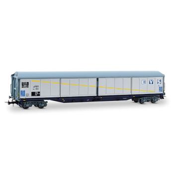Wagon à parois coulissantes à bogies type Habis « EVS », livré argentée, ép. IV, SNCF