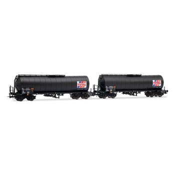 Coffret de 2 wagons-citernes à 4 essieux « TOTAL France », livrée noire, ép. IV, SNCF