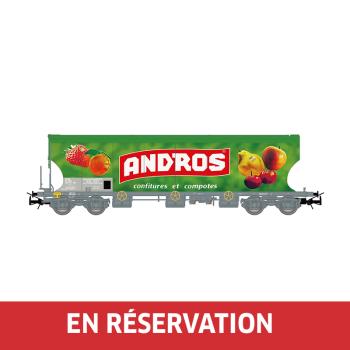 Wagon-trémie pour transport de sucre à 4 essieux, « Andros », livrée verte, ép. IV, SNCF