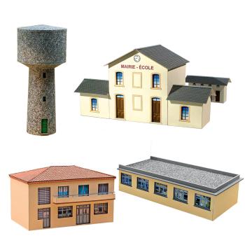 Ensemble de bâtiments en carton à découper "Bâtiments civils n°3"