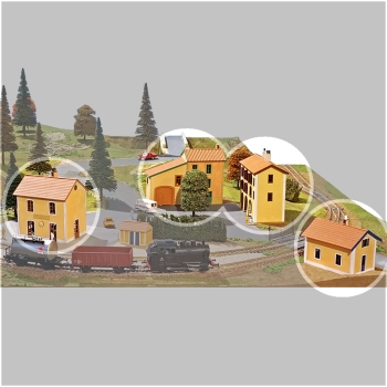 Lot de 4 bâtiments provençaux + 1 feuille Redutex