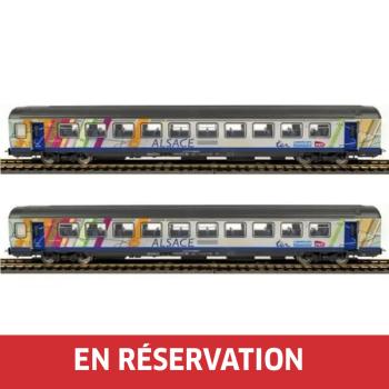 Set de 2 voitures corail Alsace B11tu + B11tu, ép. VI, SNCF