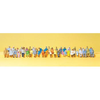 48 personnages assis - H0 - Preiser