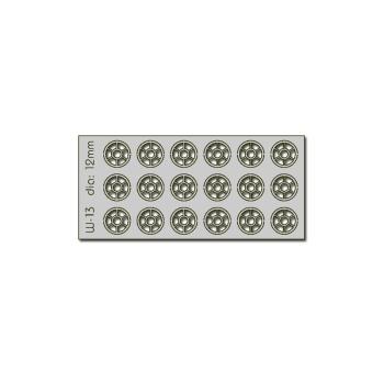 18 fenêtres rondes de 12 mm de diamètre, éch. H0/00