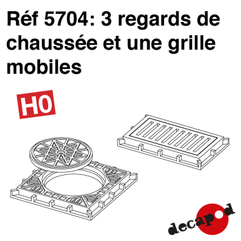 3 regards de chaussée et 1 grille mobile