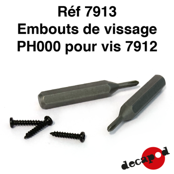 Embouts de vissage PH000 pour vis 7912 - 2 ex