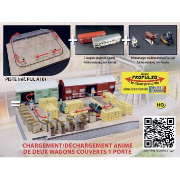 Piste pour chargement / déchargement de deux wagons couverts 1 porte