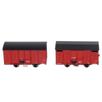 Set de 2 wagons couverts SNCF rouge UIC, toits noirs