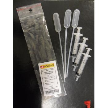 Lot de 3 pipettes à longues tiges et 3 seringues