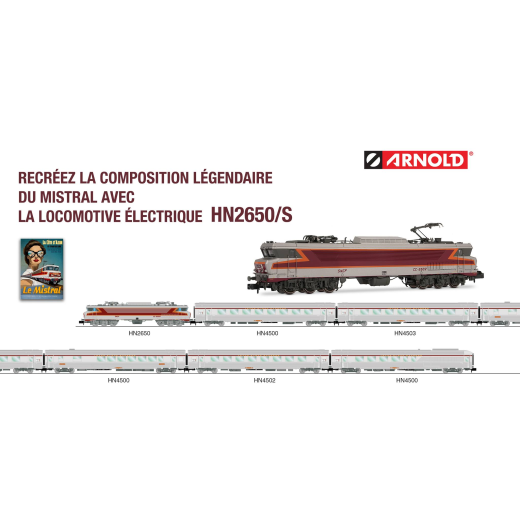 Locomotive électrique CC 6502 « Mistral », livrée d'origine argent, ép. IV, SNCF-1