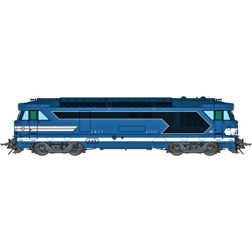 Locomotive Diesel BB 67112 (version d'origine), ép. III-IV, SNCF, éch 0 - Analogique-2