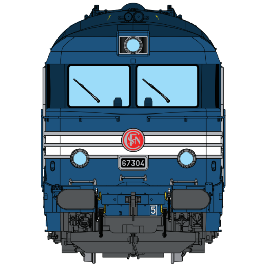 Locomotive Diesel BB 67304 (version d'origine), ép. III-IV, SNCF, éch 0 - Analogique-1