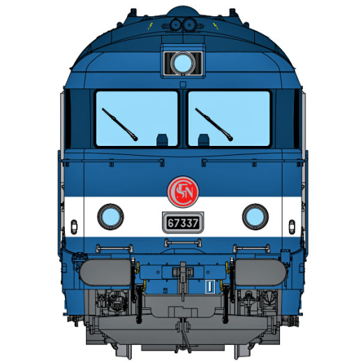 Locomotive Diesel BB 67337 (version d'origine), ép. III-IV, SNCF, éch 0 - Analogique-1