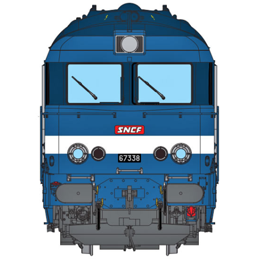 Locomotive Diesel BB 67338 (cabine renforcée), ép. IV-V,  SNCF, éch 0  - DCC Sound-1