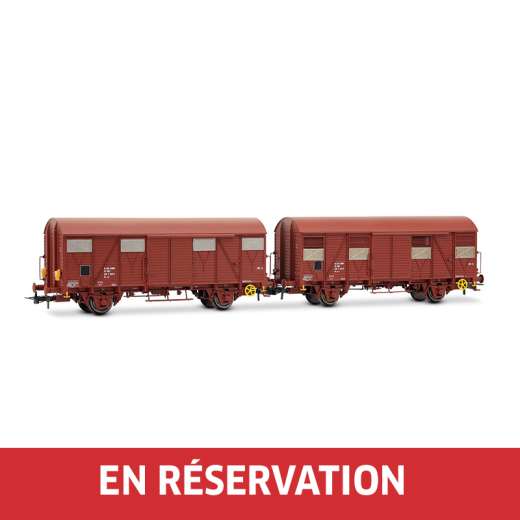 Coffret de 2 wagons-citernes à 2 essieux type Gs, livrée marron, dont un avec feux de fin de convoi, ép. IV, SNCF
