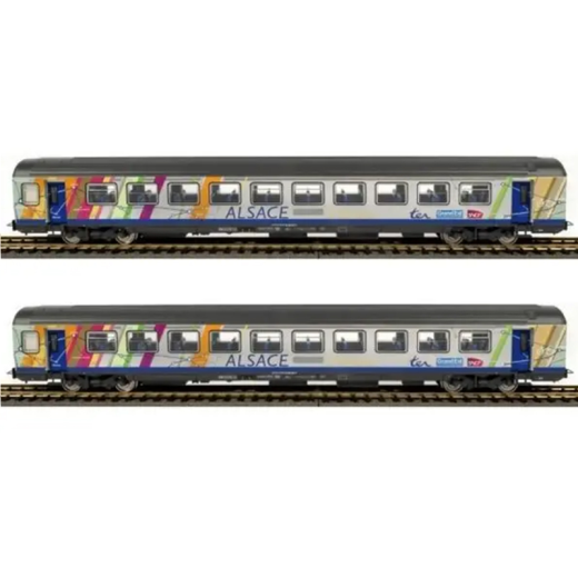 Set de 2 voitures corail Alsace B11tu + B11tu, ép. VI, SNCF