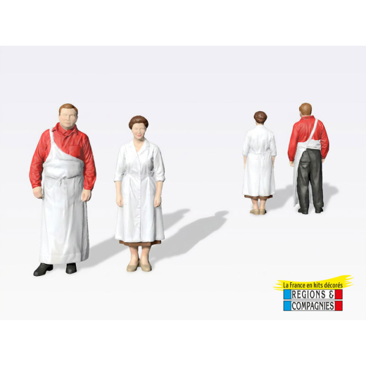 Mini-façade de boucherie avec ses figurines couple de bouchers-1