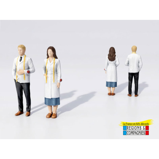 Mini-façade de magasin de mode avec ses figurines couple de couturiers-1