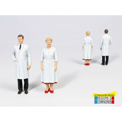 Mini-façade de pharmacie avec ses figurines couple de pharmaciens-1