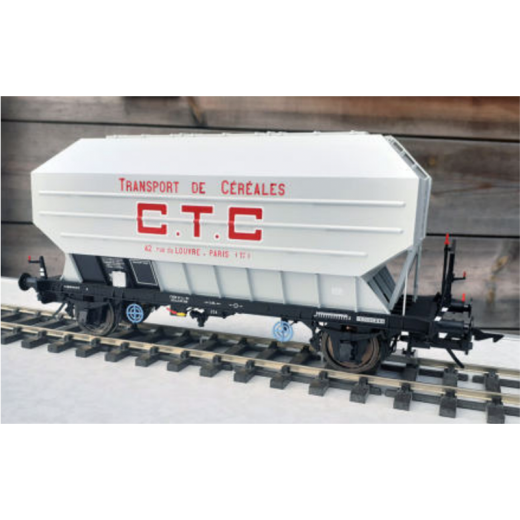 Wagon céréalier B. Richard déco CTC gris clair, ép. III, SNCF, boite OCEM