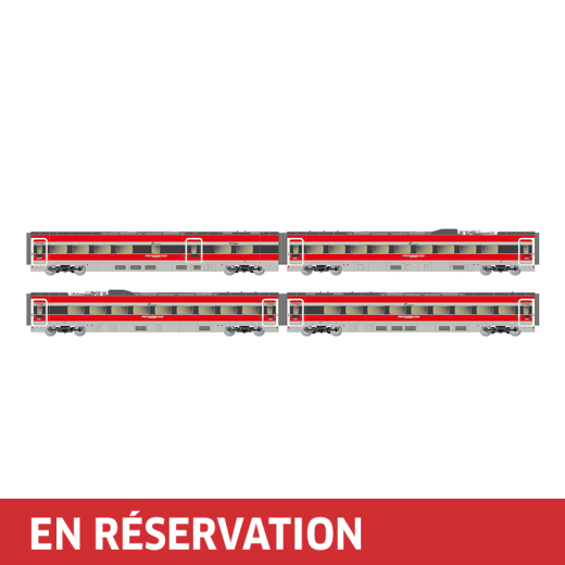 Coffret de 4 voitures intermédiaires du train « Frecciarossa 1000 », publicité « Le plaisir d'un voyage nouveau », ép. VI, FS Trenitalia