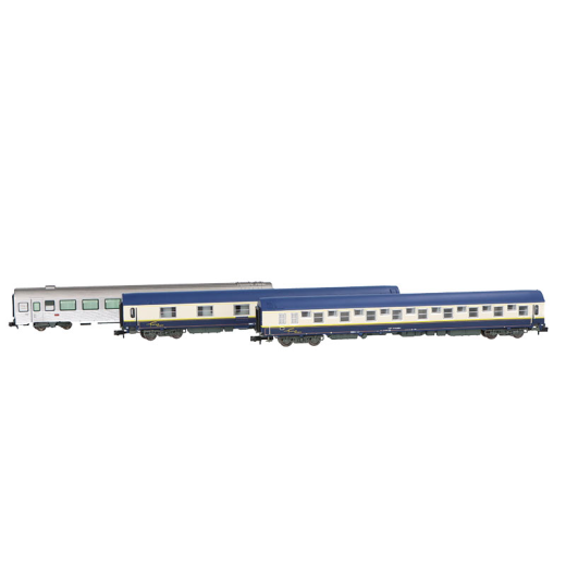 Coffret de 3 voitures « Train Expo », coffret n° 3, 2 x T2 voiture-lits + voiture-bar, ép. VI, SNCF-4