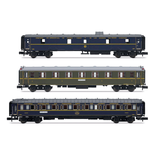 Coffret de 3 voitures "Sud-Express", set 1/2 (DD3 + AA 5000 vert avec soufflets + WL), ép. III-IV, CIWL