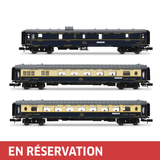 Coffret de 3 voitures « Edelweiss Pullman Express », set 1/2 (DD3, VPC Flèche d'Or + VP Étoile du Nord), ép. II, CIWL