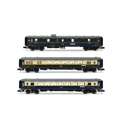 Coffret de 3 voitures « Edelweiss Pullman Express », set 2/2 (DD3, VPC Flèche d'Or + VP Étoile du Nord), ép. II CIWL