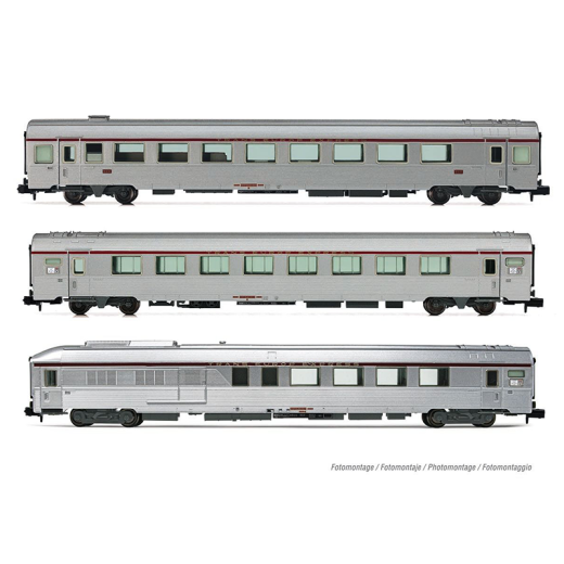 Coffret de 3 voitures TEE « Mistral », Nice - Paris, Arux + A8u + AD4tu, ép. IV, SNCF