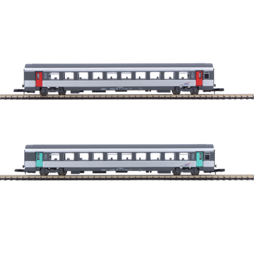Coffret de 2 voitures voyageurs 1 ère Cl. + 2nd Cl. CORAIL Vtu - Nouvelle déco (éch. Z)-2