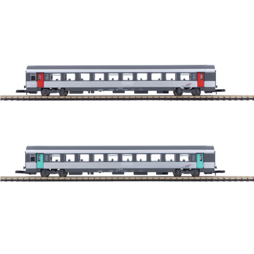 Coffret de 2 voitures voyageurs 1 ère Cl. + 2nd Cl. CORAIL Vtu - Nouvelle déco (éch. Z)-3