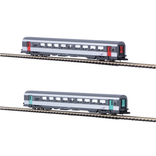 Coffret de 2 voitures voyageurs 1 ère Cl. + 2nd Cl. CORAIL Vtu - Nouvelle déco (éch. Z)-1