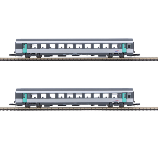 Coffret de 2 voitures voyageurs 2nd Cl.CORAIL Vtu - Nouvelle déco (éch. Z)-2
