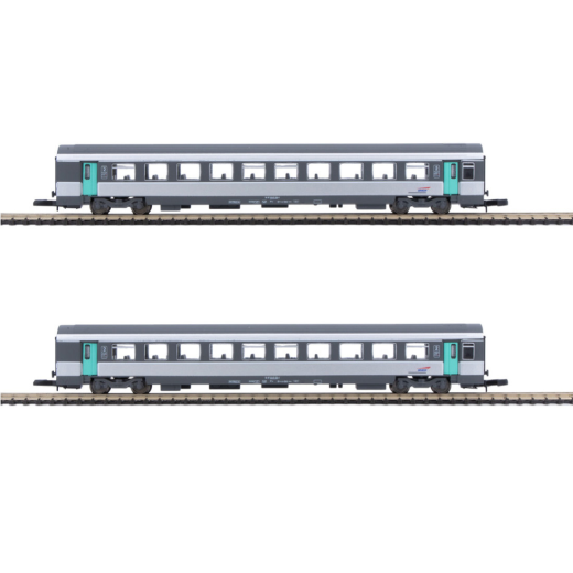 Coffret de 2 voitures voyageurs 2nd Cl.CORAIL Vtu - Nouvelle déco (éch. Z)-1