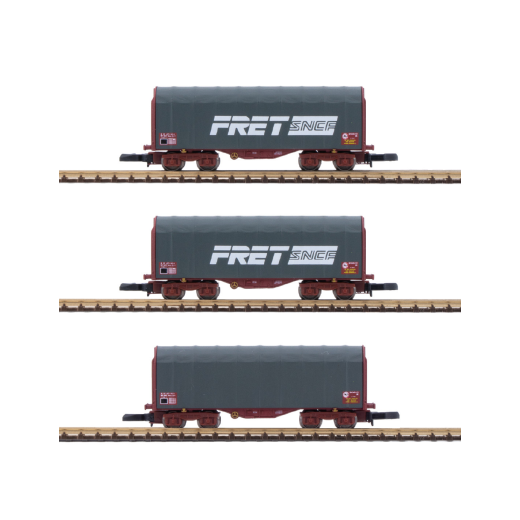 Coffret de 3 wagons bâchés à bogies FRET SNCF (éch. Z)