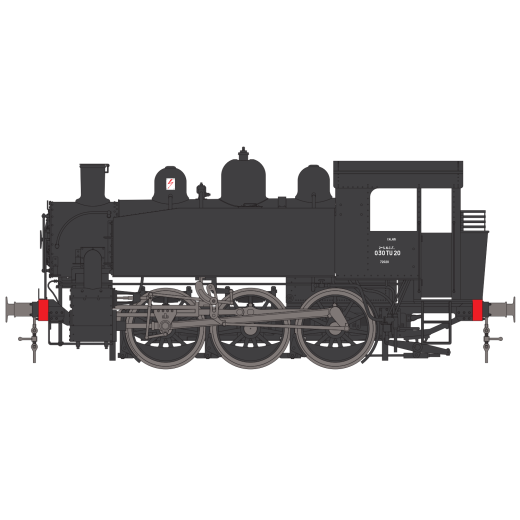 Locomotive à vapeur 030 TU 20 (Nord - Calais), ép. III, SNCF, éch 0